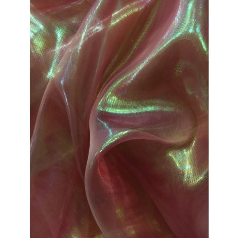 Органза голограма темно-рожева