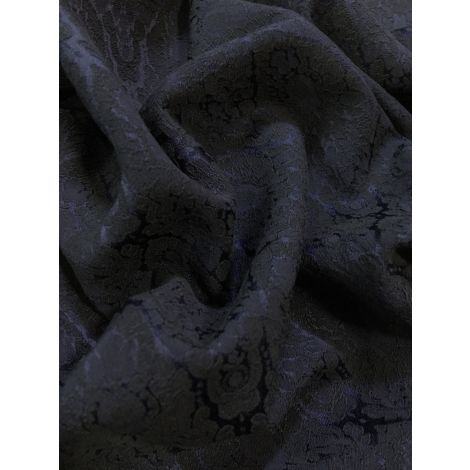 Жаккард (віскоза) темно-синій з візерунком (Італія)