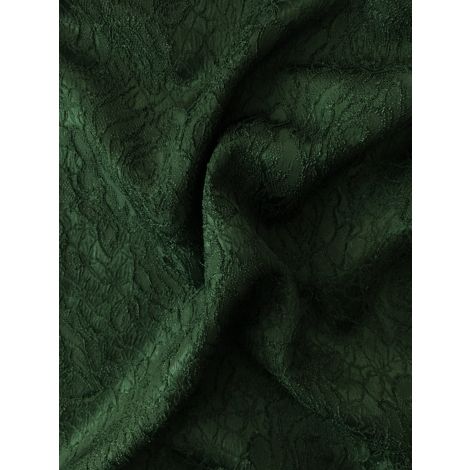 Жаккард стретч с узором темно-зеленый