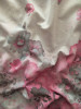 Батист купон з рис. (квіти рожеві на білому)
