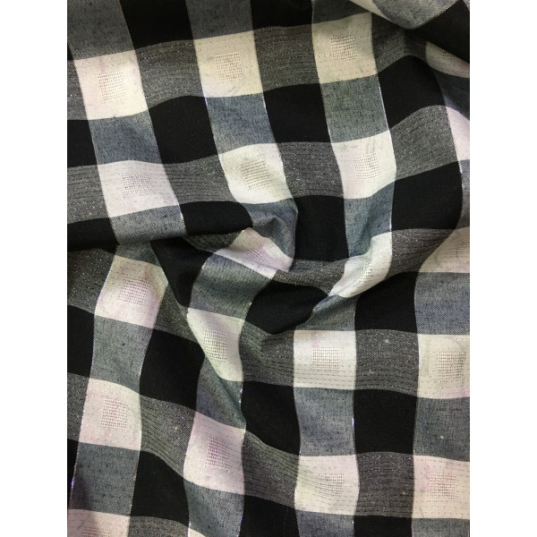Плащівка "Комфорт" (клітинка ч/б рож. квіти, люрекс)